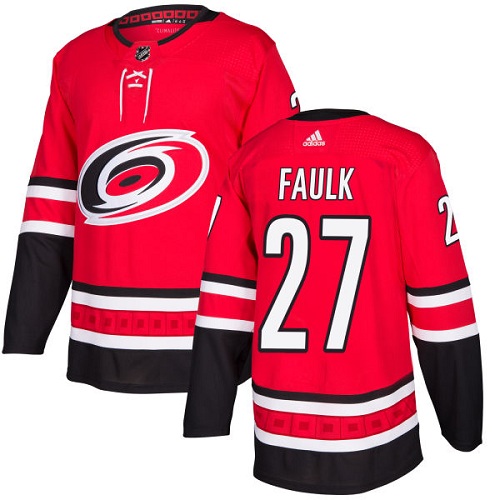 Adidas Men Carolina Hurricanes #27 Justin Faulk Red Home Authentic Stitched NHL Jersey->carolina hurricanes->NHL Jersey